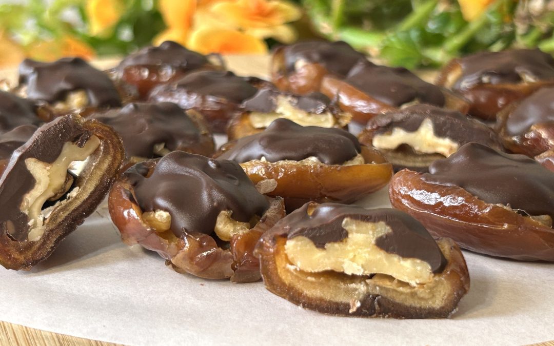 Walnut Stuffed Chocolate Dates